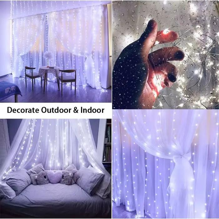 Rideau lumineux LED avec télécommande USB