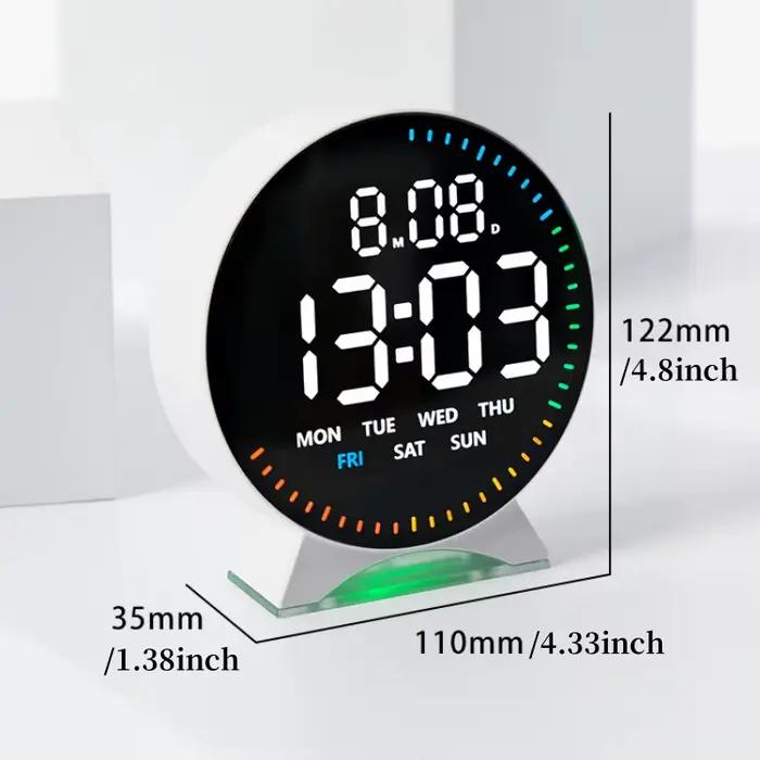 LED réveil numérique semaine Date seconde main affichage luminosité réglable 2 alarmes Table lumière ambiante 12/24H horloge électronique