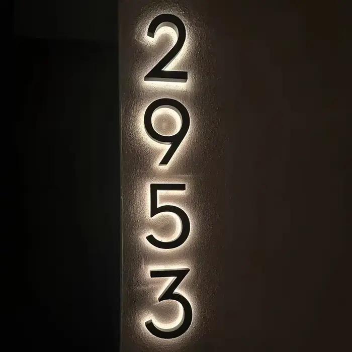 Numéro de maison LED 6/8/10/12 pouces pour l'extérieur