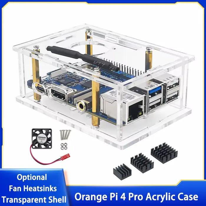 Boîtier en acrylique transparent pour Orange Pi 4 Pro