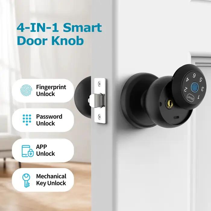 Serrure intelligente Viladepot à empreintes digitales avec application de contrôle pour porte intérieure en aluminium avec biométrie et clavier tactile pour sécurité maximale et design moderne