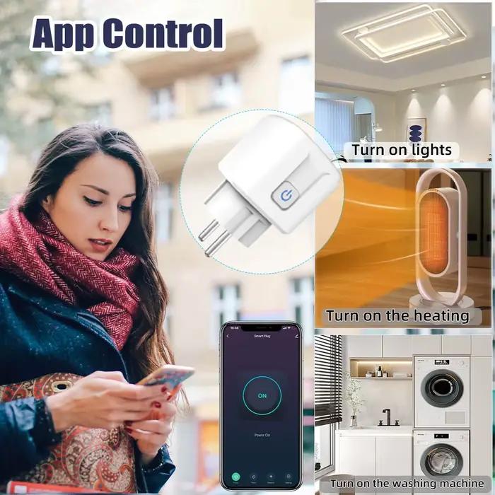 SIXWGH Wifi prise intelligente 16A EU télécommande minuterie surveillance de l'alimentation Assistant vocal pour Google Home Alexa