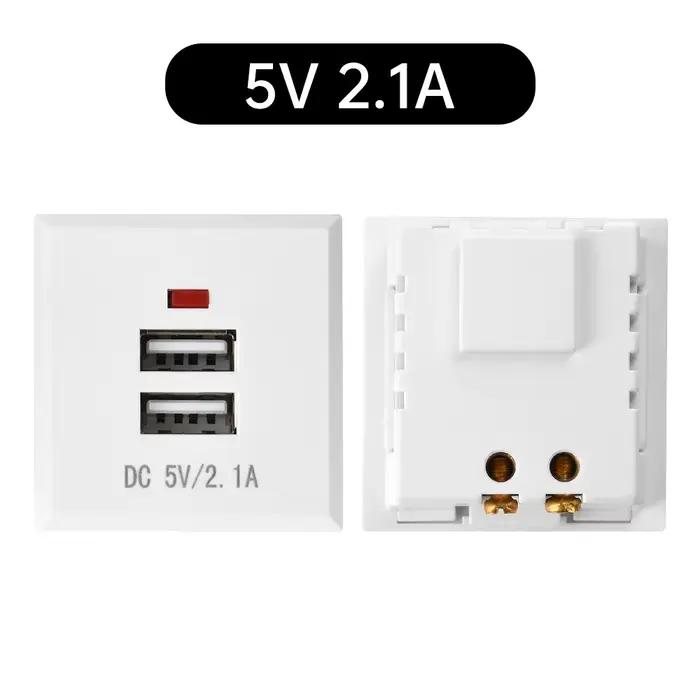 Module de prise de bureau 5V 2.1A avec double port USB intégré et indicateur LED