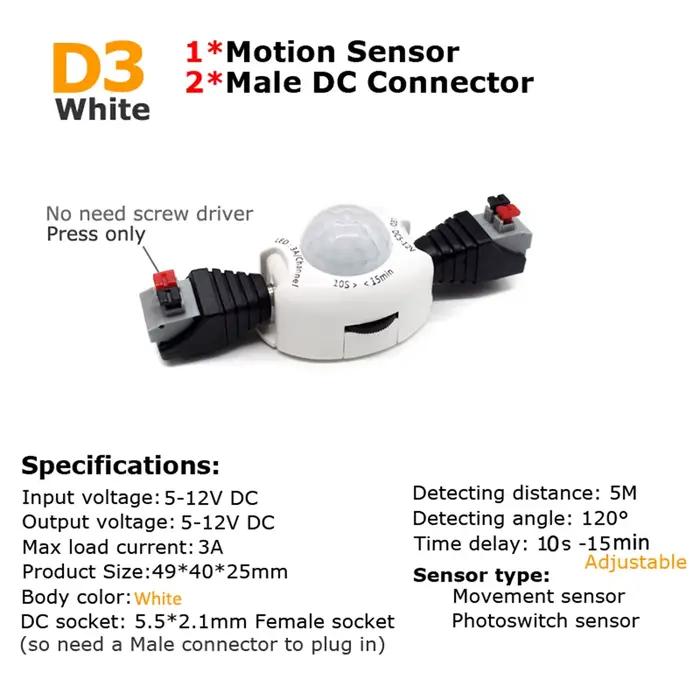 Capteur de mouvement DC 5V 12V