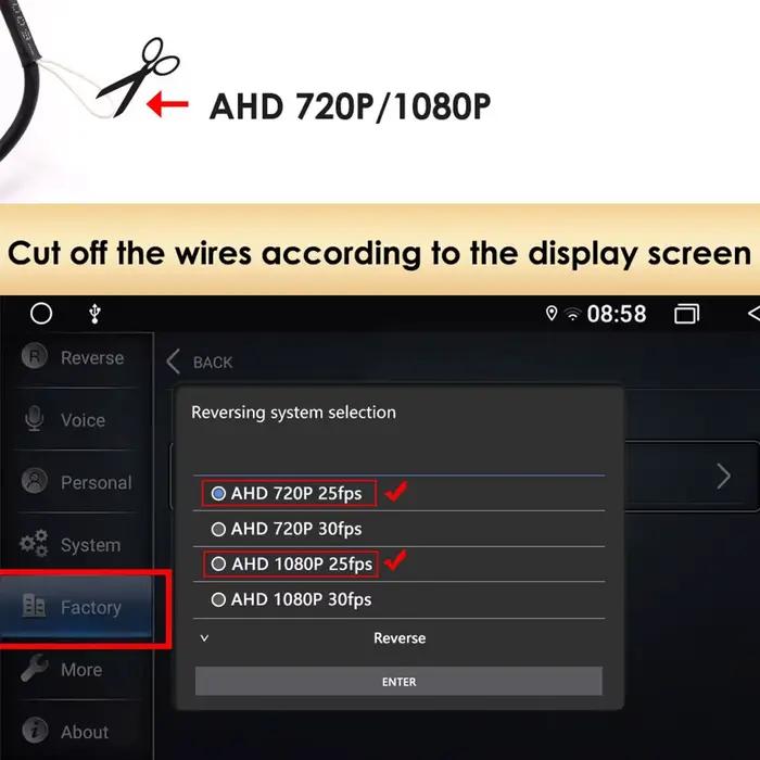 AHD 1080P 8K 360 degrés objectif doré caméra de voiture vue Surround HD droite + gauche + avant + système