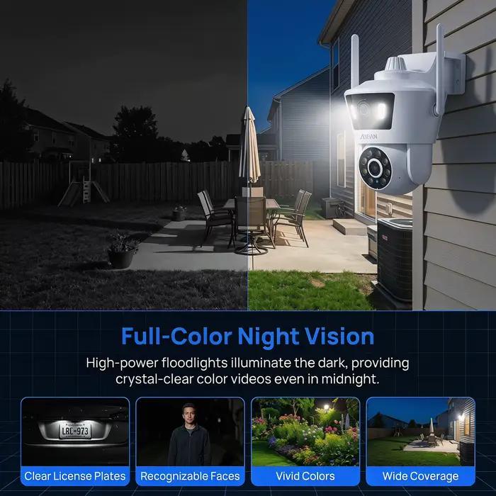 ANRAN 2K Surveillance Wifi caméra extérieure sans fil PTZ sécurité IP