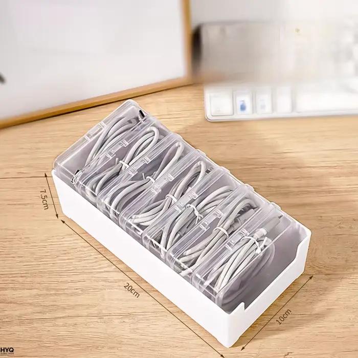 Boîte de rangement pour câbles avec 7 petits compartiments