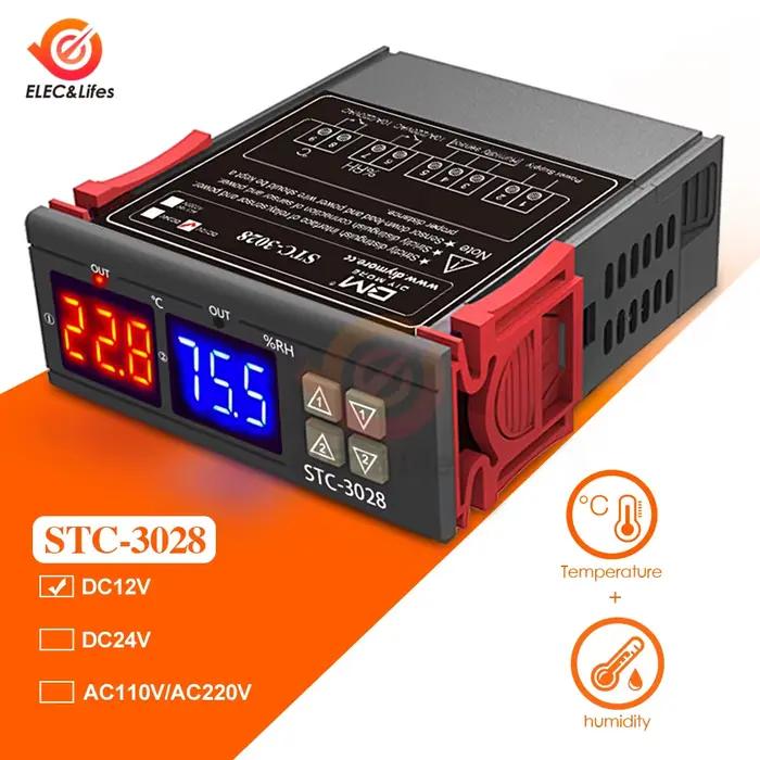 Numérique Contrôleur d'humidité STC-3028 12V 24V 220V 10A citations Accueil Thermorégulateur Hygromètre pour incubateur