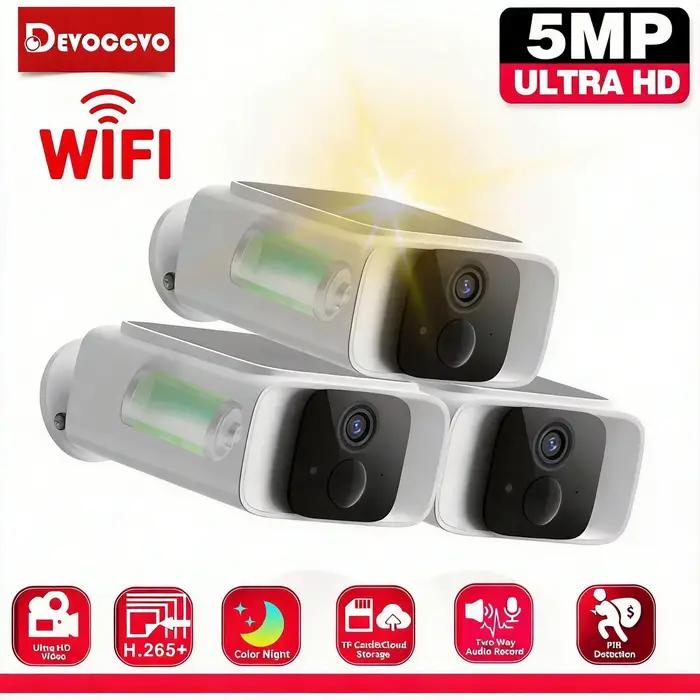 Caméra Bullet Solaire Wifi Tuya Extérieure 5MP Étanche Alimentée par Batterie