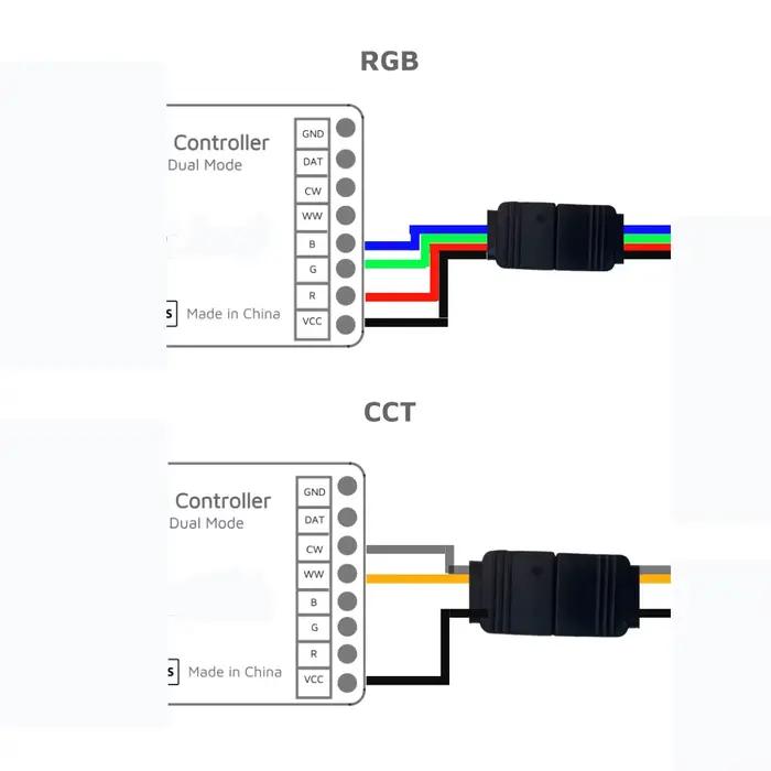 Contrôleur de bande LED IoTorero WLED PWM RGBCCT et adressable en mode double fonctionne avec Home Assistant