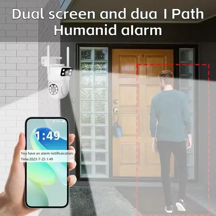 4K 8MP Tuya double objectif PTZ WIFI caméra Full HD