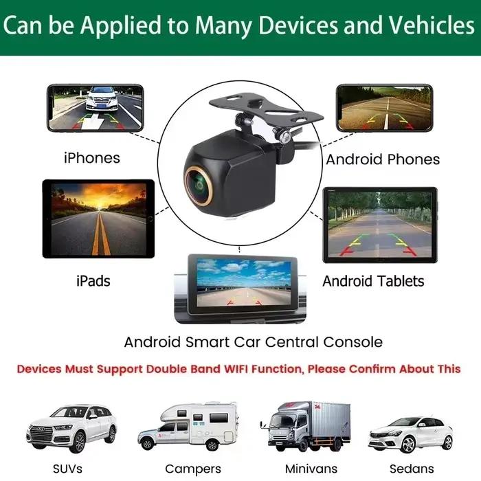 Caméra de recul sans fil Wifi 170 degrés HD vue arrière étanche voiture