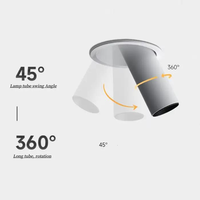 Spot LED encastré long 10W 12W 15W dimmable anti-éblouissement 360° ° Plafonnier rotatif à puce COB AC110V220V pour la