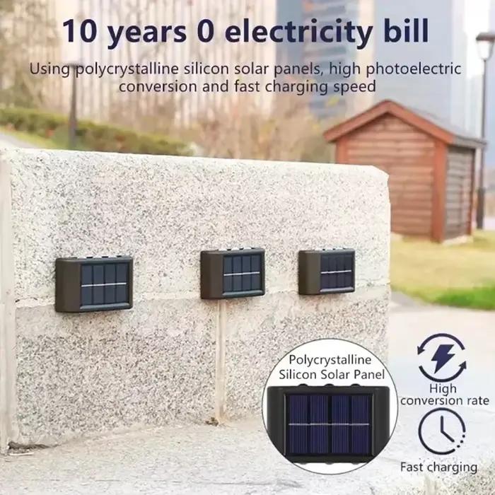 Lampe solaire extérieure murale 10 LED étanche pour jardin