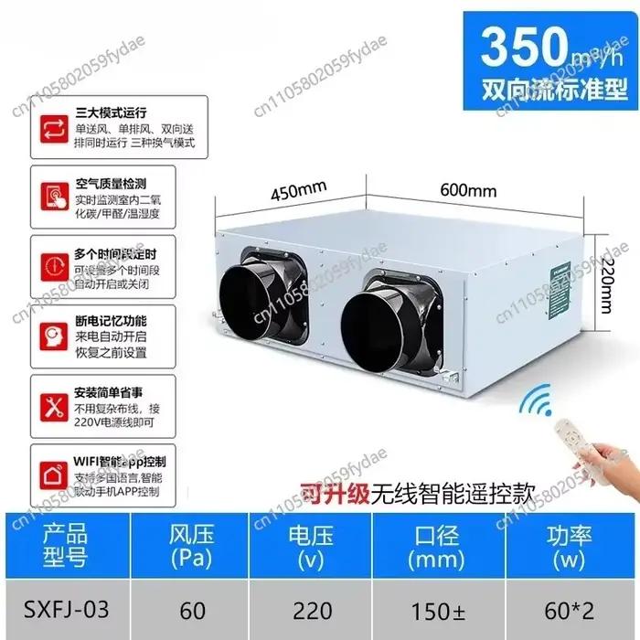 Système de ventilation d'air frais résidentiel avec unité de récupération de chaleur pour toute la maison