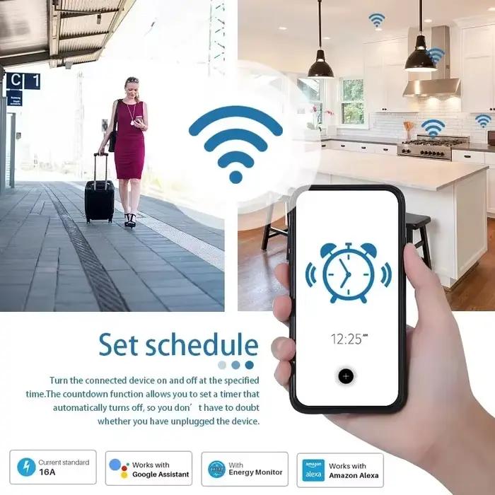 Prise intelligente WiFi ou Zigbee 3.0 EU avec moniteur de consommation