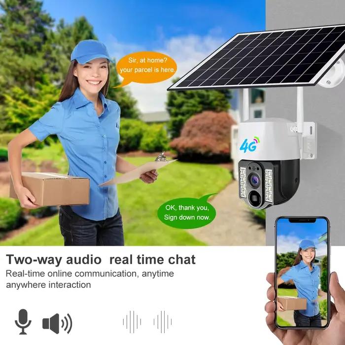 Caméra solaire 4G Sim extérieure sans fil IP Camara batterie à faible puissance détection de mouvement PIR étanche CCTV Protection de sécurité à domicile