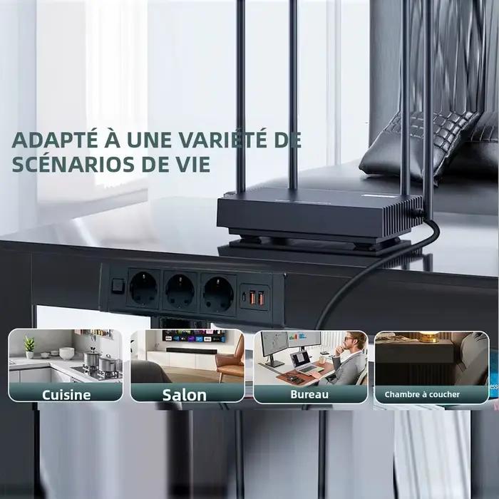 Prise cachée de bureau intégrée EU KR prises dissimulées avec Surface d'alimentation USB type-c