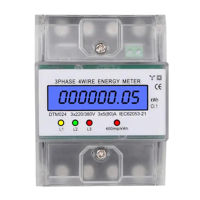Compteur d'énergie triphasé 4 fils 220/380V 5-80A