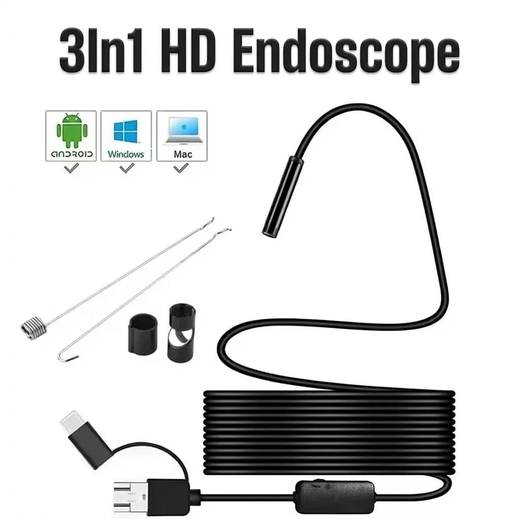 Caméra endoscopique 8 mm 720P HD USB avec 8 LED, câble flexible 1/2/5/10 m, endoscope d'inspection é
