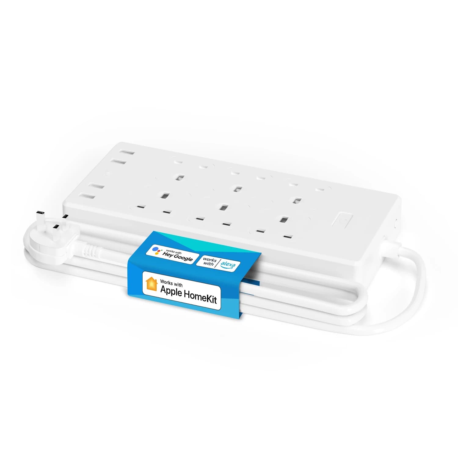 Meross-Protecteur de surtension intelligent HomeKit, multiprise WiFi, prise UK avec 6 prises, 4 USB,