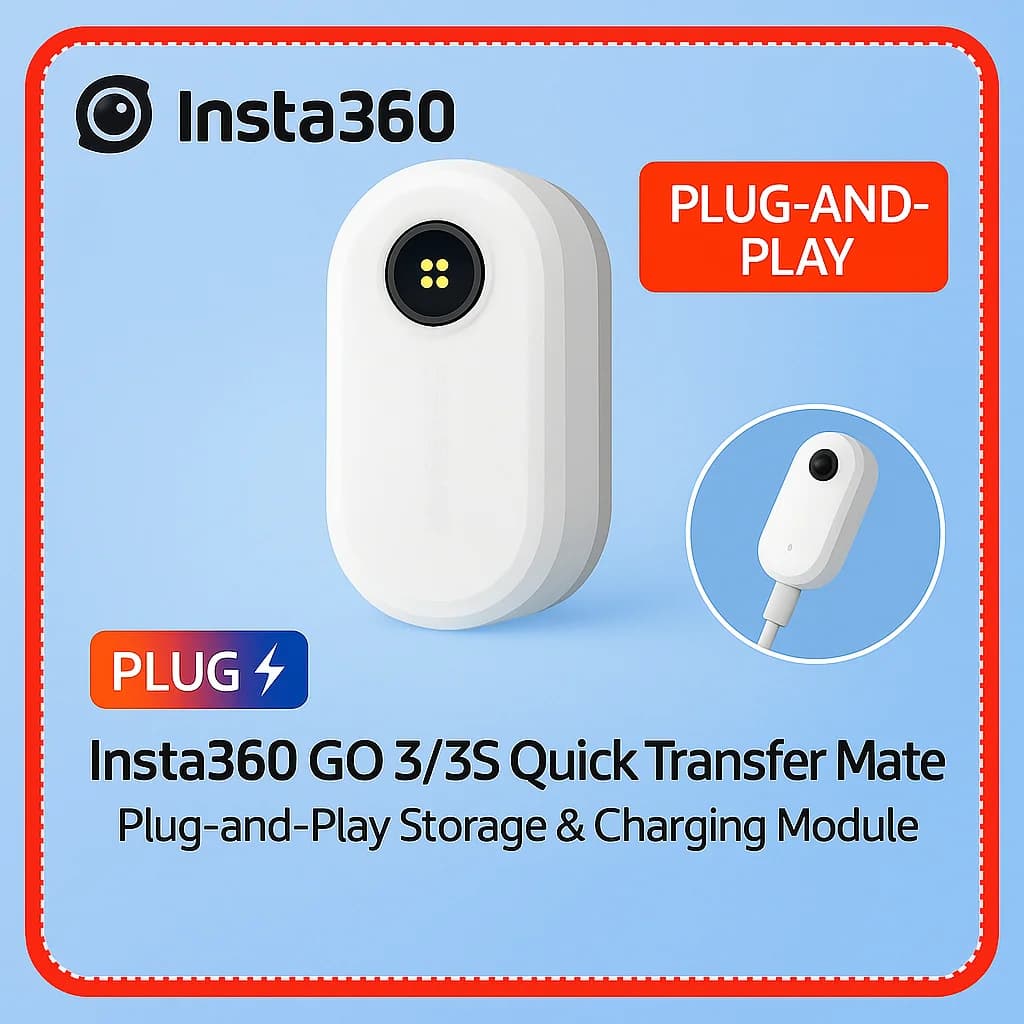 Lecteur rapide pour Insta360 GO 3 / GO 3S | USB-C et Lightning double port | Adaptateur de charg