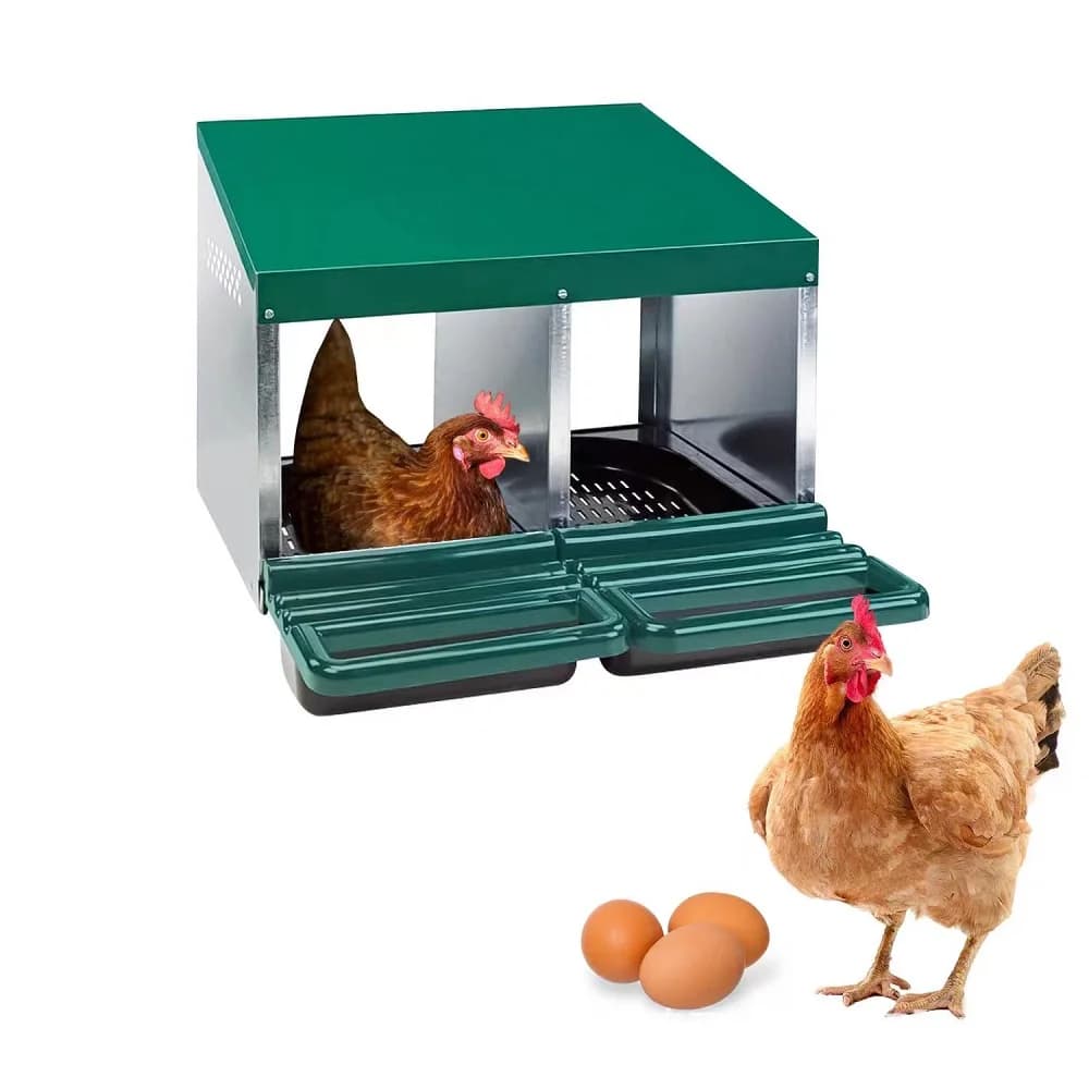 Pondoir pour poules à montage facile, boîte à œufs suspendue ou au sol, en acier galvanisé épaissi e