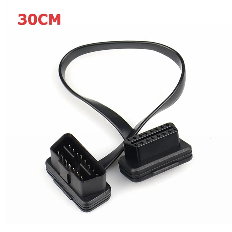Câble d'extension OBD2 30/60/100CM plat + fin comme nouilles, prise 16 broches, adaptateur de connec