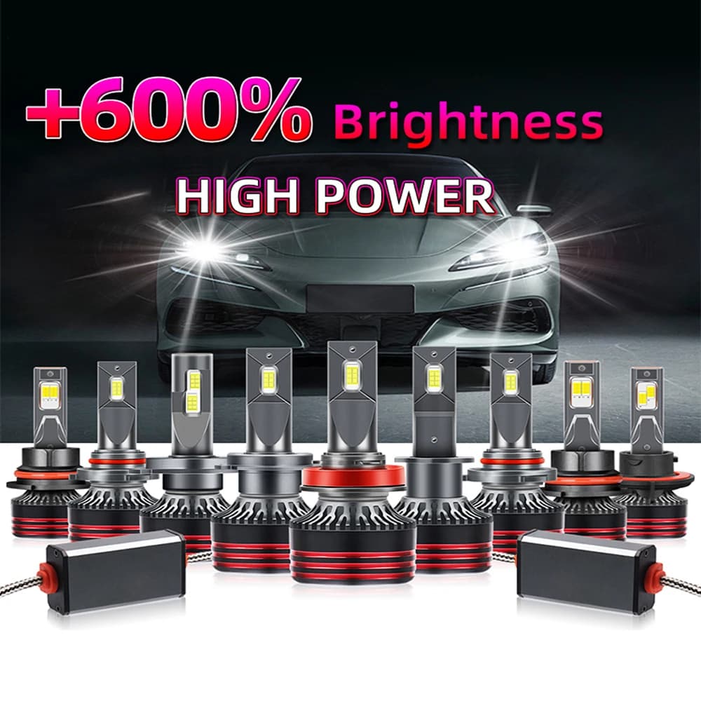 Ampoules de phares LED Canbus H11, 9005/HB3 9006/HB4 H1 H4 H7 H13 9004 9007 6500K, Tube en cuivre bl