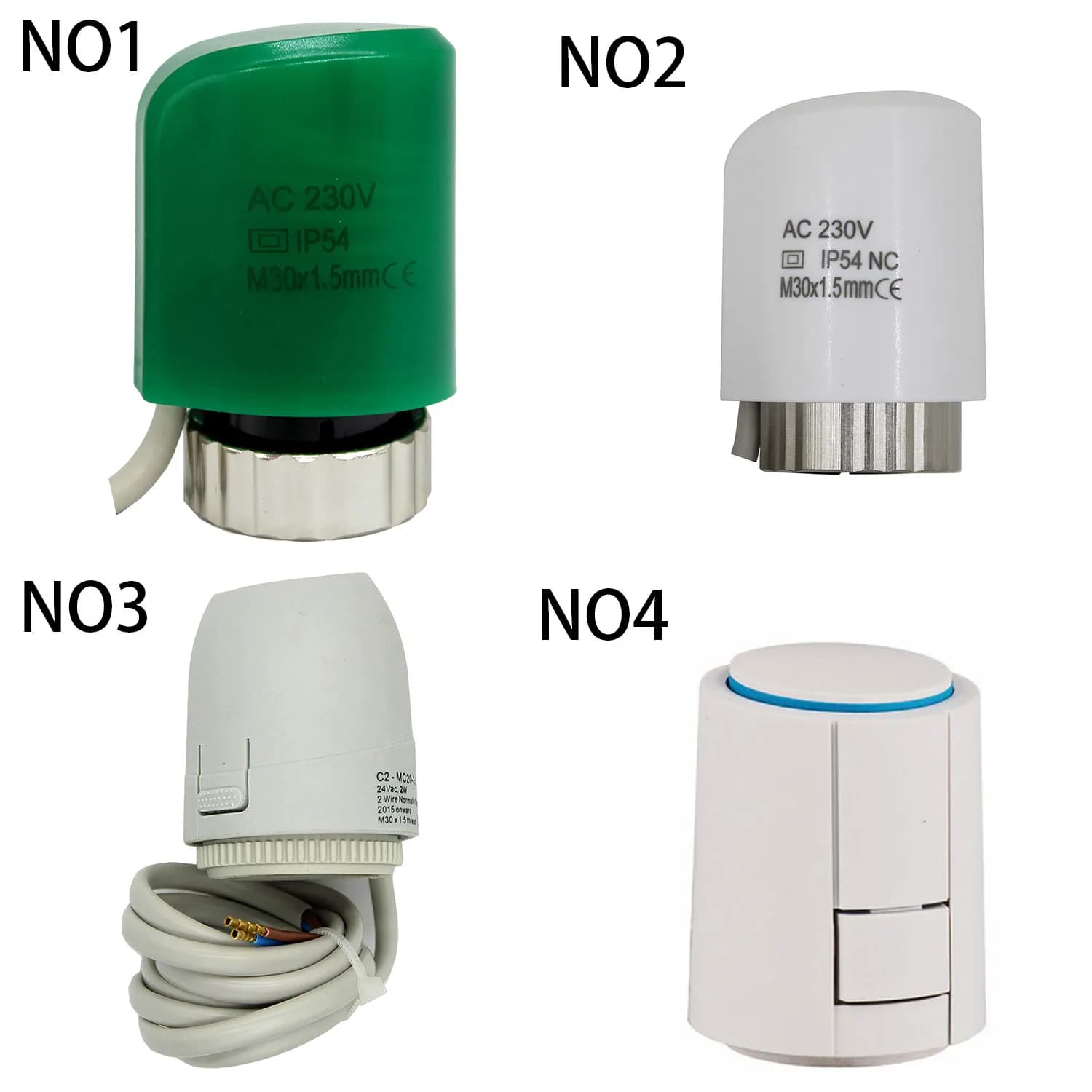 Moteur d'entraînement thermoélectrique 220 24v, actionneur thermique électrique normalement fermé ou