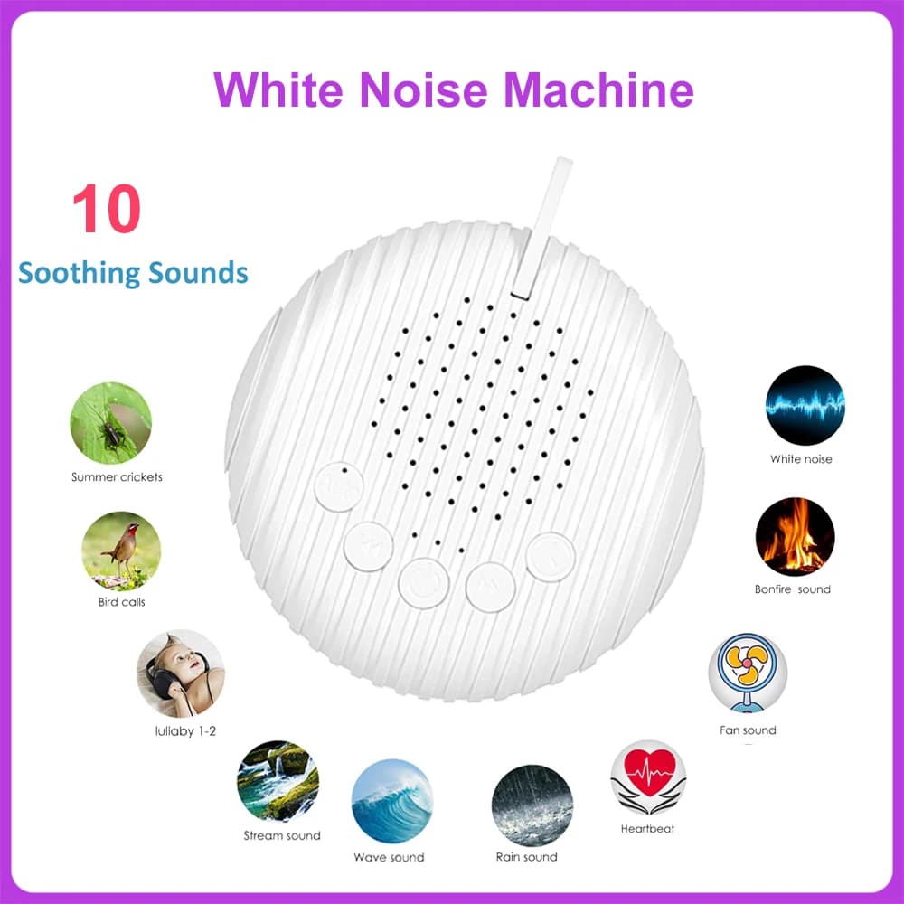 Machine portative de sommeil de bébé de Machine de son de bruit blanc 10 sons apaisants Volume régla
