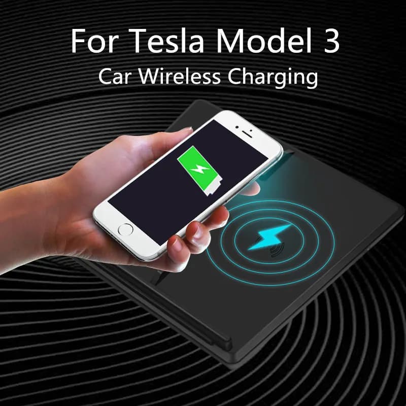 Chargeur sans fil pour Tesla modèle 3 10W, Charge rapide pour voiture, chargeur sans fil pour Smartp