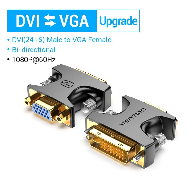 Vention DVI vers VGA 24 + 5 Adaptateur DVI-I Mâle vers VGA Femelle Convertisseur 1080P pour Ordinate