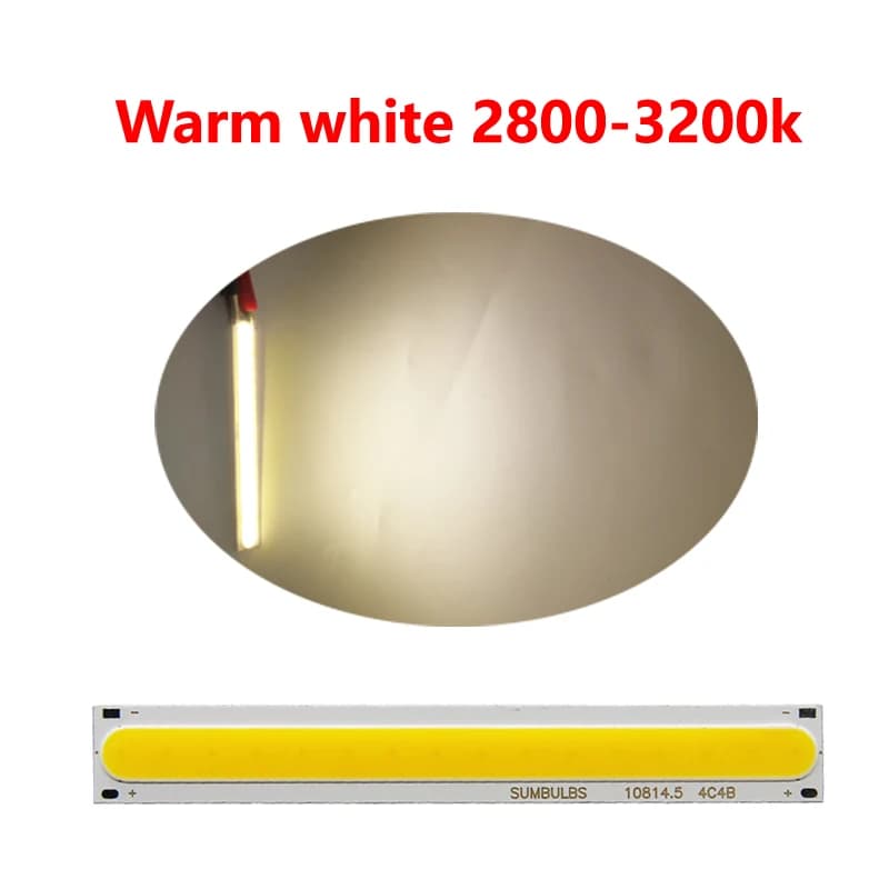 Sumbulbs – Source de lumière COB, DC12V, 108x15mm, puce 4W à bord, chaude, 3000K, froide, 6500K, pou