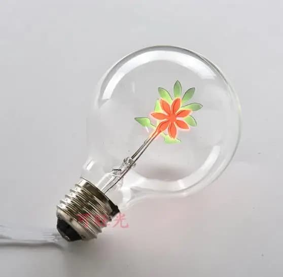 Personnalité créative fleur ampoule décoration ampoule art LED ampoule lumineuse rouge foncé source