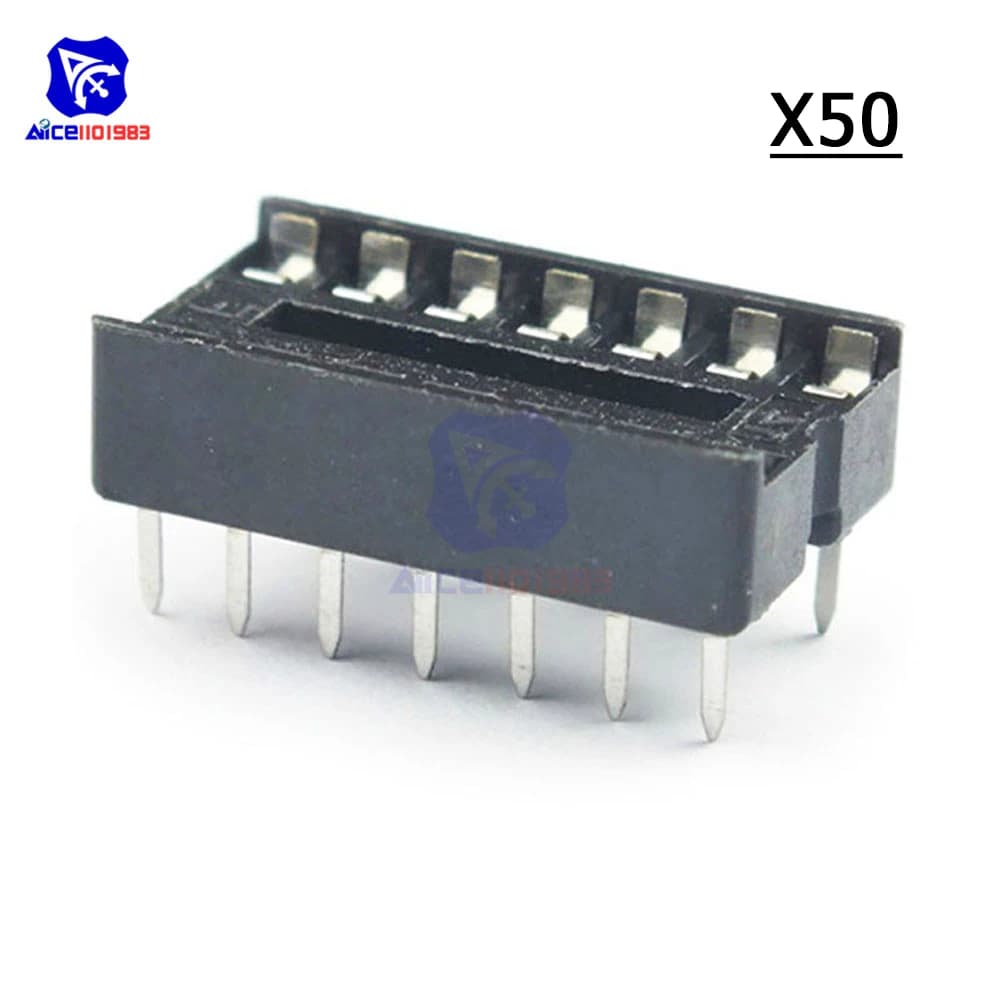 DIYMORE-Prise IC DIP-14, adaptateur à 14 broches, type à souder, 50 pièces/lot