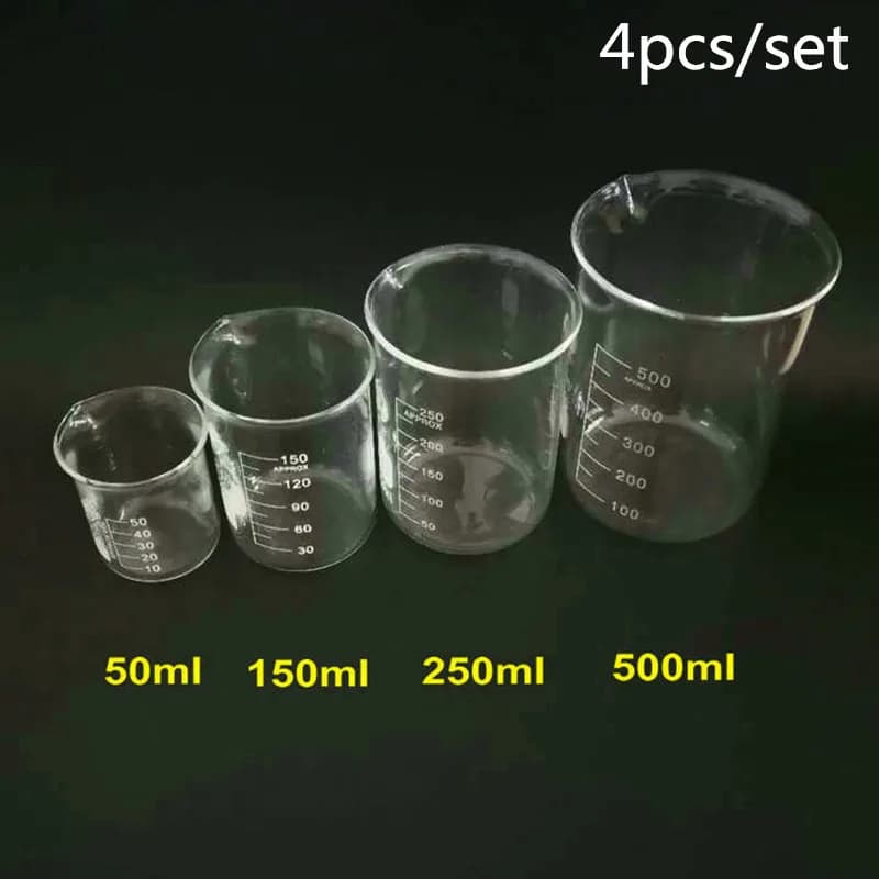 Bécher en verre pour tests de laboratoire, tasse à mesurer, accélérateur de volume, verrerie pour ex