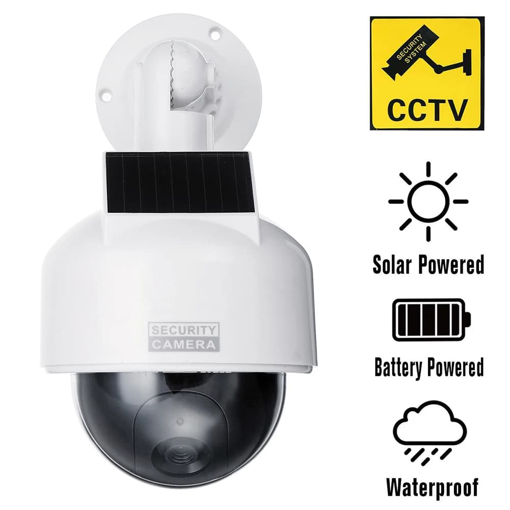 Fausse caméra de surveillance Script PTZ, étanche, à énergie solaire, pour l'extérieur