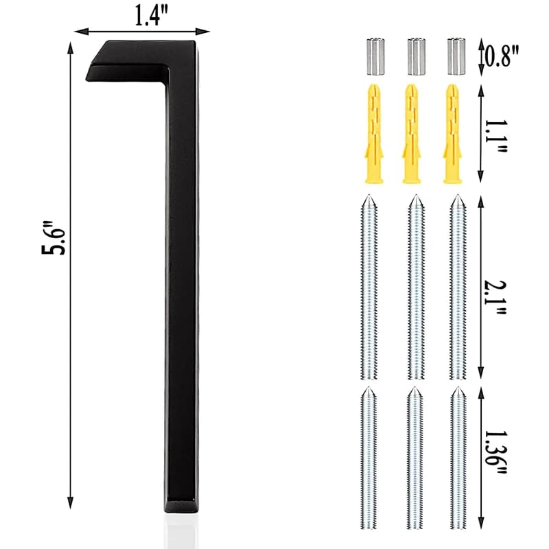 Numéros de maison extérieurs flottants de 142mm, signes numériques modernes sur la porte d'apparteme