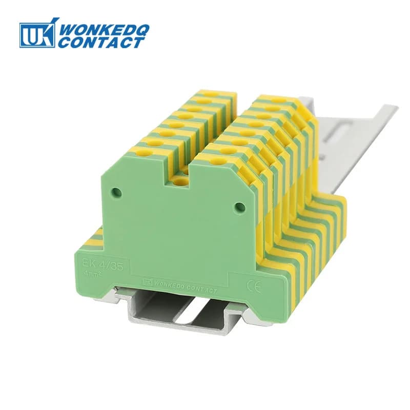 10 pièces EK4/35 connexion à vis universelle terre SAK 4 mm2 fil connecteur électrique DIN Rail born