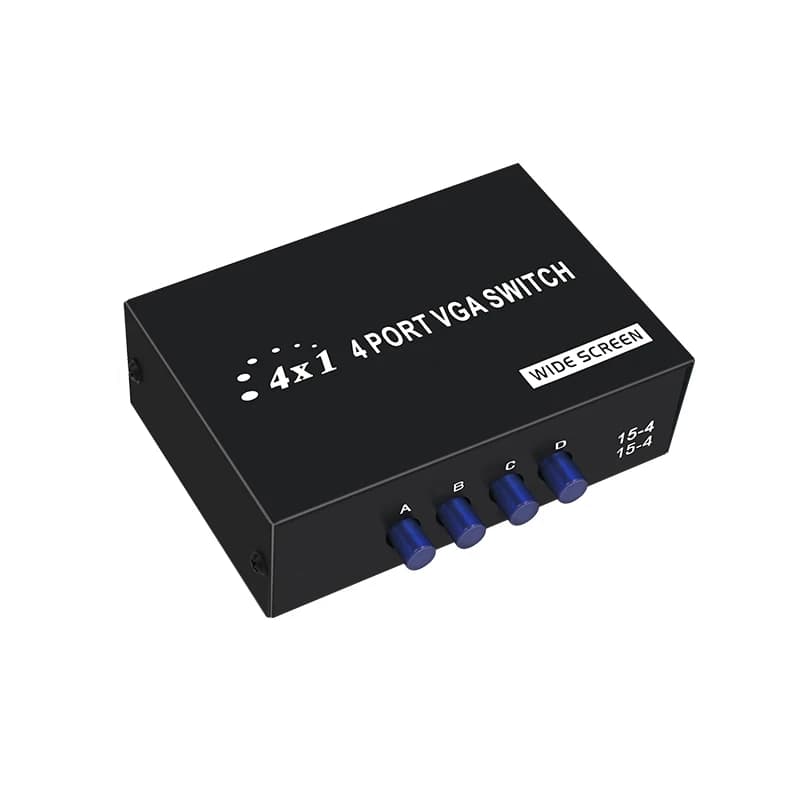 Commutateur VGA 4 entrées 1 sortie 1080P 60Hz, 4 sorties VGA, 4 ports, convertisseur HD pour ordinat