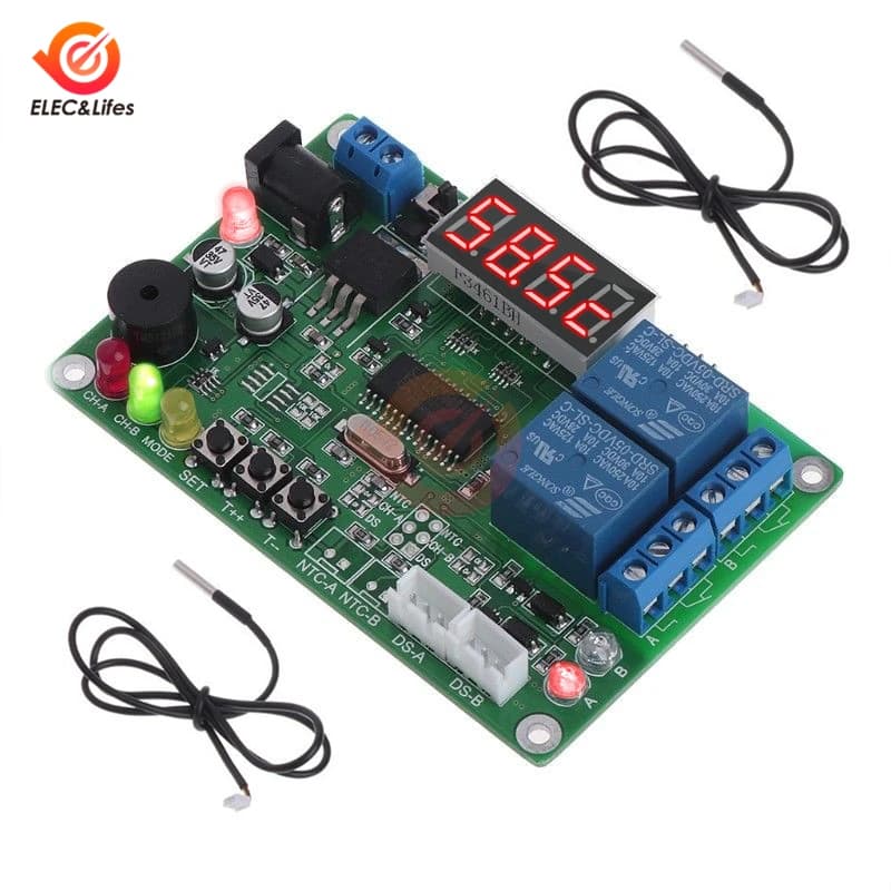 Régulateur de température intelligent numérique LED, haute précision, thermostat avec 2 sondes, refr