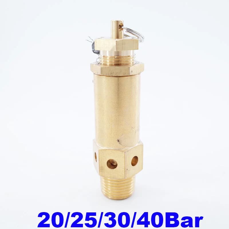 Soupape de sécurité pour compresseur d'air en laiton, 20bar/25bar/30bar/40bar, soupape de surpressio