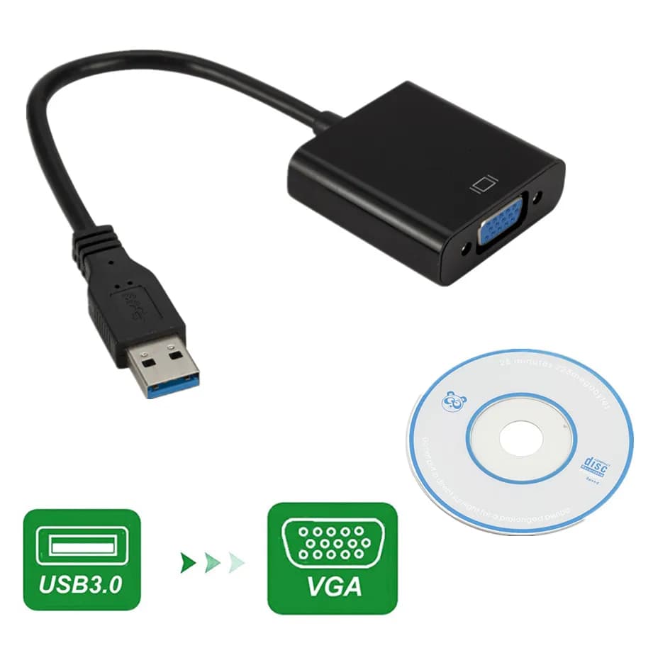 Adaptateur d'affichage vidéo USB 3.0 vers VGA 1080P, câble convertisseur externe multi-affichage pou