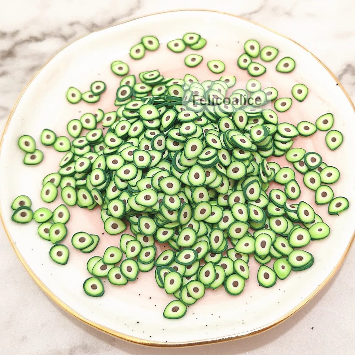 Nouveau 20g Slime remplissage bricolage accessoires Mini avocat fruits tranches moelleux clair Slime