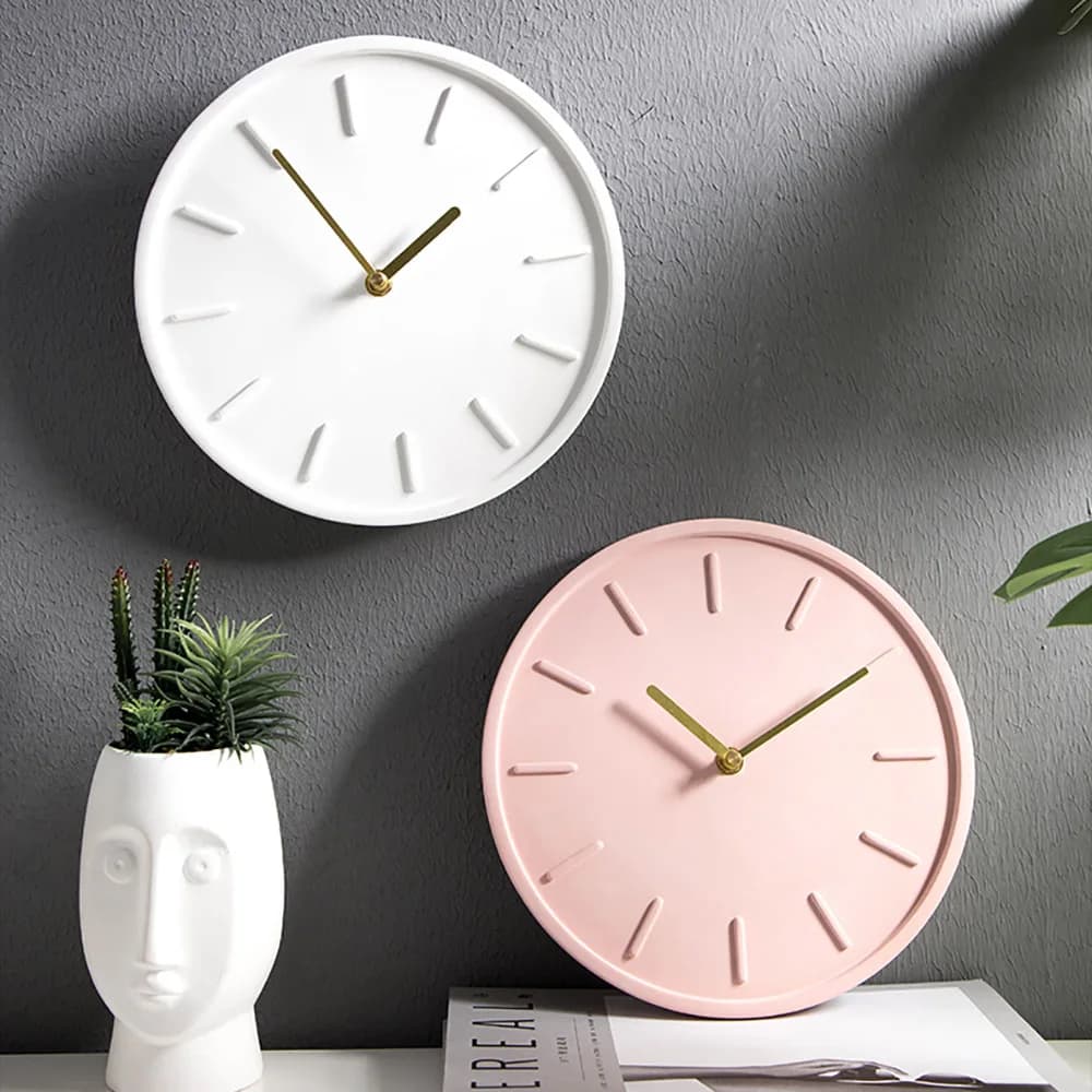 Nicole – moule d'horloge en béton Silicone, moule de plâtre décoratif fait à la main, forme de fabri