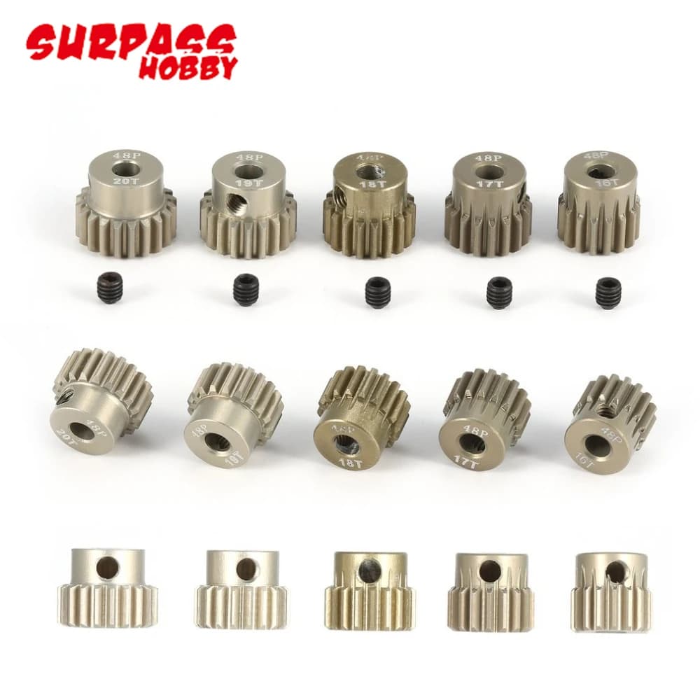 Pignon de pignon, SURPASSHOBBY – engrenage moteur à pignon 48dp, 3.175mm, 16T-20T/21T-25T/26T-30T/31