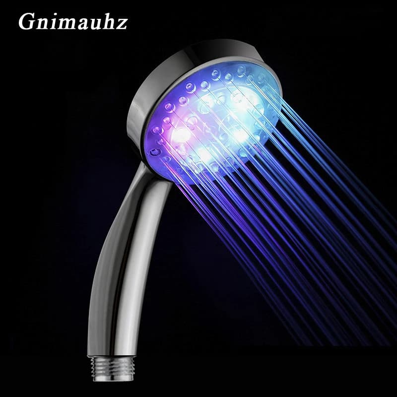 Pommeau de douche à LED, pluie, pulvérisateur, changement de couleur automatique, plusieurs capteurs
