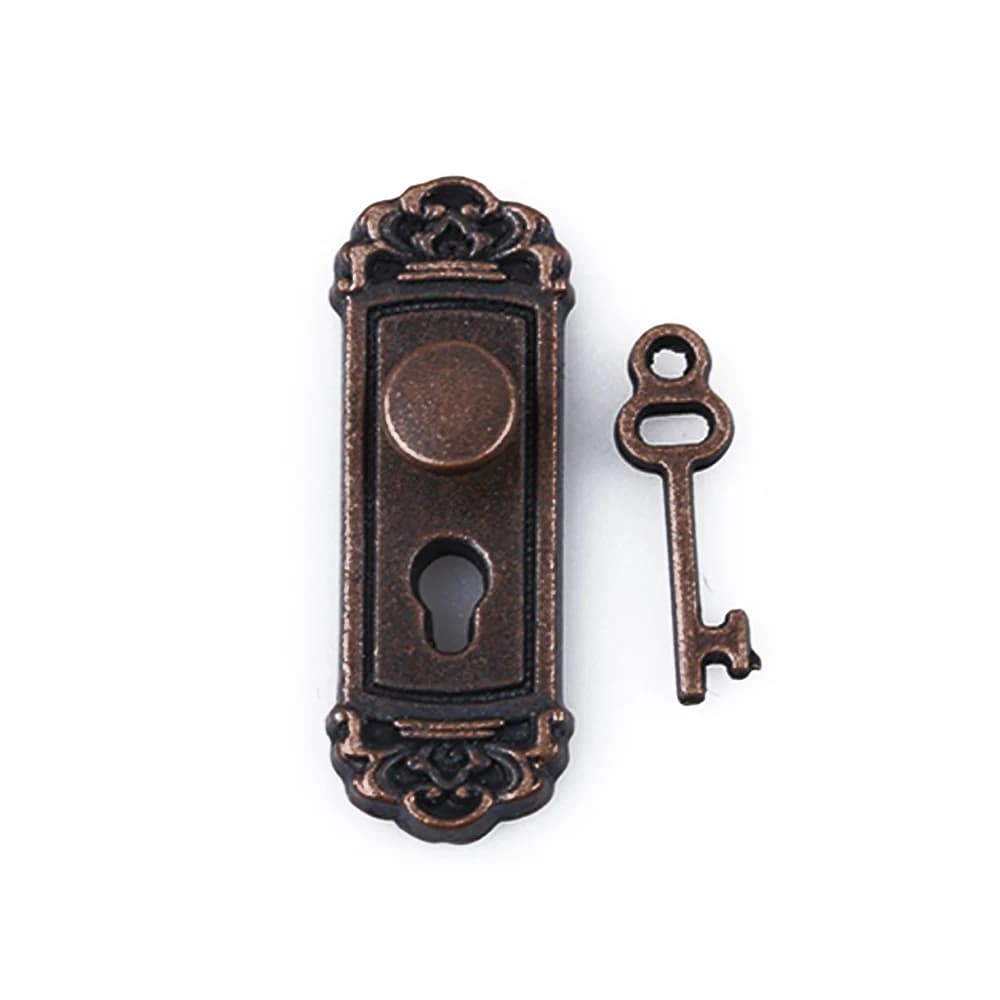 Serrure et clé de porte l'inventaire vintage, maison de courses mignonne, maison de beurre drôle, ni