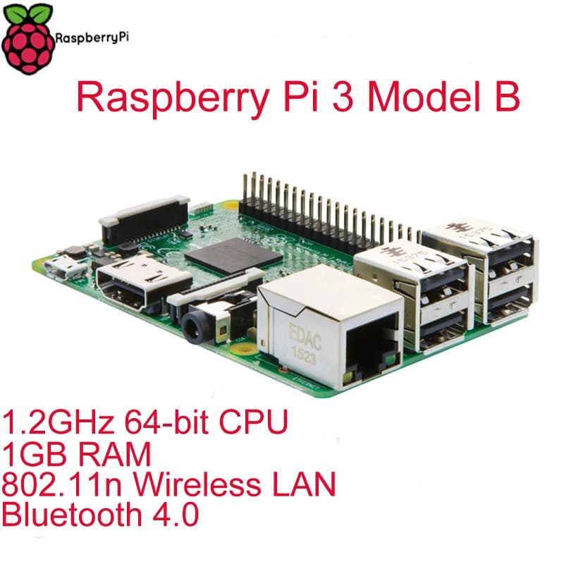 Raspberry Pi 3 modèle B RPI 3 d'origine avec 1 Go LPDDR2 BCM2837 Quad-Core Ras PI3 B,PI 3B,PI 3 B av